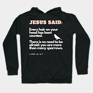 Jesus Said: More Than Many Sparrows Inspirational Lifequote Christian Motivation Hoodie